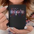 Firefighter Retro American Flag Firefighter Jobs 4Th Of July Fathers Day Coffee Mug Funny Gifts