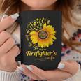 Firefighter Sunflower Love My Life As A Firefighters Wife Coffee Mug Funny Gifts