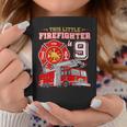 Firefighter This Little Firefighter Is 9 Years Old 9Th Birthday Kid Boy Coffee Mug Funny Gifts