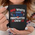 Firefighter Us Flag Red White & Blue Firefighter Crew 4Th Of July Coffee Mug Funny Gifts