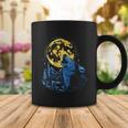 Howling Wolf Yellow Moon Coffee Mug Unique Gifts