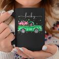 Lucky Flamingo Riding Green Truck Shamrock St Patricks Day Graphic Design Printed Casual Daily Basic Coffee Mug Personalized Gifts