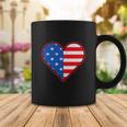 Patriotic American Flag Heart For 4Th Of July Girl Coffee Mug Unique Gifts