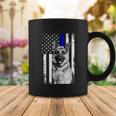 Patriotic German Shepherd Dog American Flag Thin Blue Line Gift Coffee Mug Unique Gifts