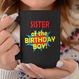 Sister Of The Birthday Boy Superhero Comic Party Graphic Design Printed Casual Daily Basic Coffee Mug Personalized Gifts