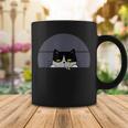 Stoned Black Cat Smoking And Peeking Sideways With Cannabis Coffee Mug Funny Gifts