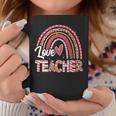 Teacher With Funny Leopard Rainbow Teachers Day Coffee Mug Funny Gifts