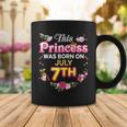 This Princess Was Born On July 7 7Th Happy Birthday Flower Coffee Mug Funny Gifts