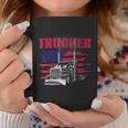 Trucker Truck Driver American Flag Trucker Coffee Mug Funny Gifts