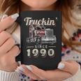 Trucker Truckin Since 1990 Trucker Big Rig Driver 32Nd Birthday Coffee Mug Funny Gifts