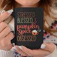 Vintage Stressed Blessed & Pumpkin Spice Obsessed Fall Coffee Mug Personalized Gifts