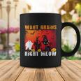 Want Brains Right Meow Cat Halloween Quote Coffee Mug Unique Gifts