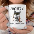 Archery Because Murder Is Wrong Funny Cat Archer Coffee Mug Personalized Gifts