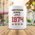 Awesome Since July 1974 Leopard 1974 July Birthday Coffee Mug Funny Gifts