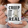 Creep It Real Ghost Men Skateboarding Halloween Fall Season Coffee Mug Personalized Gifts