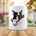 Funny Boston Terrier Dog Playing Banjo Coffee Mug Unique Gifts