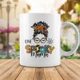 One Spooky Mama For Halloween Messy Bun Mom Monster Bleached Coffee Mug Funny Gifts
