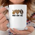 Peace Love Fall Football Leopard Heart Coffee Mug Funny Gifts