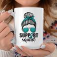 Support Squad For Women Ovarian Cancer Messy Bun Coffee Mug Personalized Gifts