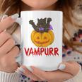 Vampurr Cat Halloween Kitten Vampire Cat Costume & Pumpkin Coffee Mug Personalized Gifts