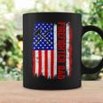 Firefighter Retro American Flag Firefighter Dad Jobs Fathers Day Coffee Mug