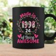 24 Years Old 24Th Birthday Born In 1998 Women Girls Floral Coffee Mug Gifts ideas