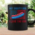4Th Of July Hot Diggity Dog I Love The Usa Funny Hot Dog Coffee Mug Gifts ideas