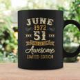 51 Years Awesome Vintage June 1972 51St Birthday Coffee Mug Gifts ideas