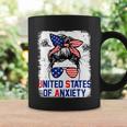 Bleached Messy Bun Funny Patriotic United States Anxiety Coffee Mug Gifts ideas