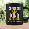 Cornhole King Hittin Holes And Crushin Souls Cornhole Board Coffee Mug Gifts ideas