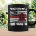 Firefighter Vintage Usa Flag Proud Dad Of A Firefighter Fathers Day Coffee Mug Gifts ideas