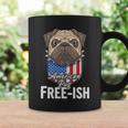 Freeish American Pug Cute Funny 4Th Of July Independence Day Plus Size Graphic Coffee Mug Gifts ideas