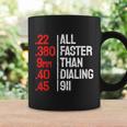 Funny Gun Caliber All Faster Than Dialing 911 Guns Tshirt Coffee Mug Gifts ideas