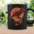 Halloween Cool Raven Crow Skull And Moon Coffee Mug Gifts ideas