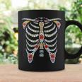 Halloween Day Of Dead Skeleton Flowers Decorated Coffee Mug Gifts ideas
