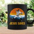 Jesus Saves Retro Baseball Pitcher Coffee Mug Gifts ideas