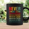 Juneteenth Black Pride Never Apologize For Your Blackness Graphic Design Printed Casual Daily Basic Coffee Mug Gifts ideas