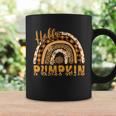 Leopard Plaid Autumn Hello Pumpkin Fall Rainbow Coffee Mug Gifts ideas