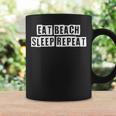 Lovely Funny Cool Sarcastic Eat Beach Sleep Repeat Coffee Mug Gifts ideas
