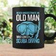 Never Underestimate An Old Man Who Love Scuba Diving For Dad Coffee Mug Gifts ideas