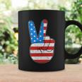 Peace Hand Sign With Usa American Flag For 4Th Of July Funny Gift Coffee Mug Gifts ideas