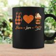 Peace Love Pumpkin Spice Fall Autumn Plaid Drinks Halloween Coffee Mug Gifts ideas