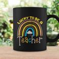 Rainbow Lucky To Be A Teacher Funny Back To School Coffee Mug Gifts ideas