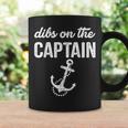 Retro Anchor Vintage Dibs On The Captain Funny Captain Wife Coffee Mug Gifts ideas