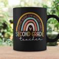 Second Grade Teacher Teach Love Inspire Boho Rainbow Coffee Mug Gifts ideas