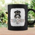 Teacher Life Bleached Shirt Teacher Life Royal Messy Bun Coffee Mug Gifts ideas