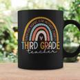 Third Grade Teacher Teach Love Inspire Boho Rainbow Coffee Mug Gifts ideas