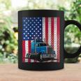 Trucker Trucker Truck Driver American Flag Coffee Mug Gifts ideas