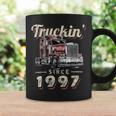 Trucker Truckin Since 1997 Trucker Big Rig Driver 25Th Birthday Coffee Mug Gifts ideas