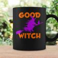 Womens Good Witch Halloween Riding Broomstick Silhouette Coffee Mug Gifts ideas